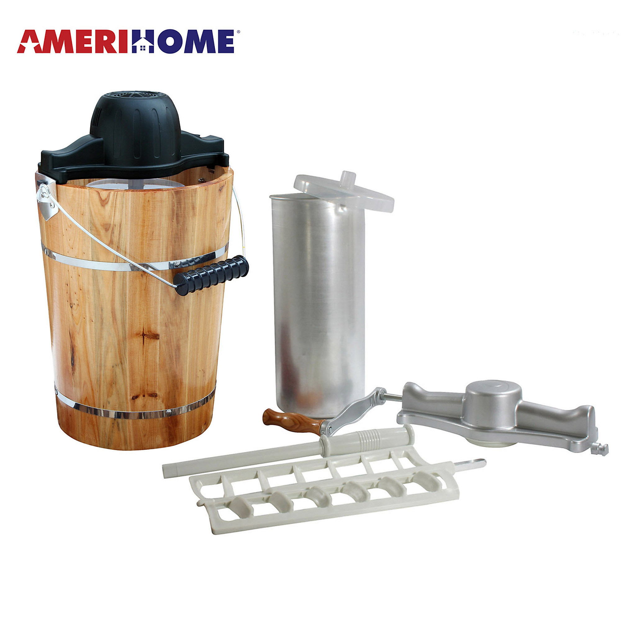 AMERIHOME, 6 Quart Old Fashioned Ice Cream Maker, Model# ICM6C